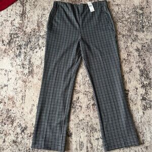 LOFT Black and White Checkered Ankle Pants